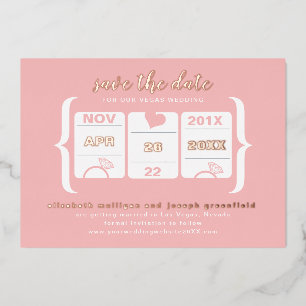 Moderne Hochzeit Slot Machine Save-the-Date Folien Folieneinladung
