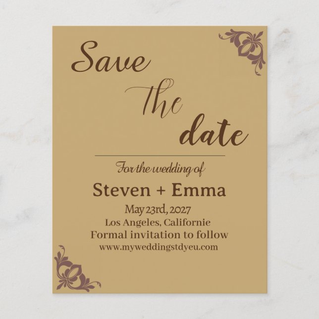Moderne Hochzeit sparen Datums-Briefpapier Flyer (Vorne)