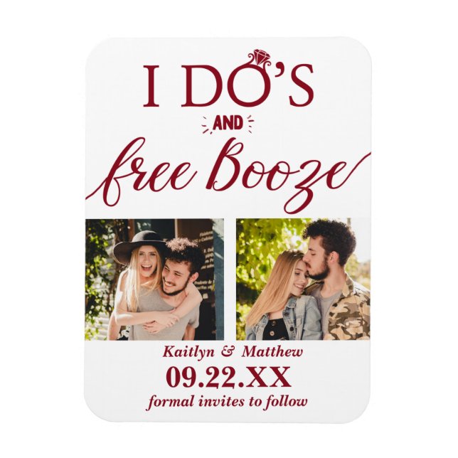 Moderne Hochzeit spart das Datum Magnet (Vertikal)