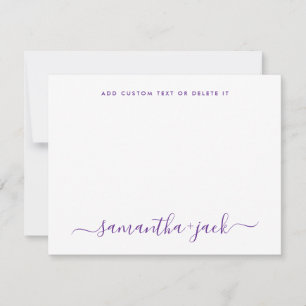 Moderne Hochzeit Stilvolle Schrift Elegant Minimal Mitteilungskarte