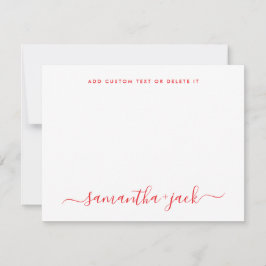 Moderne Hochzeit Stylische Schrift Elegant Minimal Mitteilungskarte