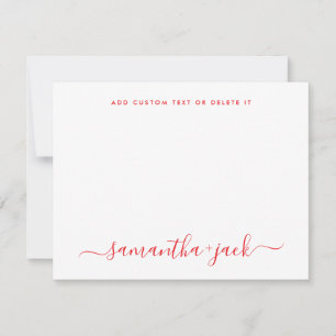 Moderne Hochzeit Stylische Schrift Elegant Minimal Mitteilungskarte