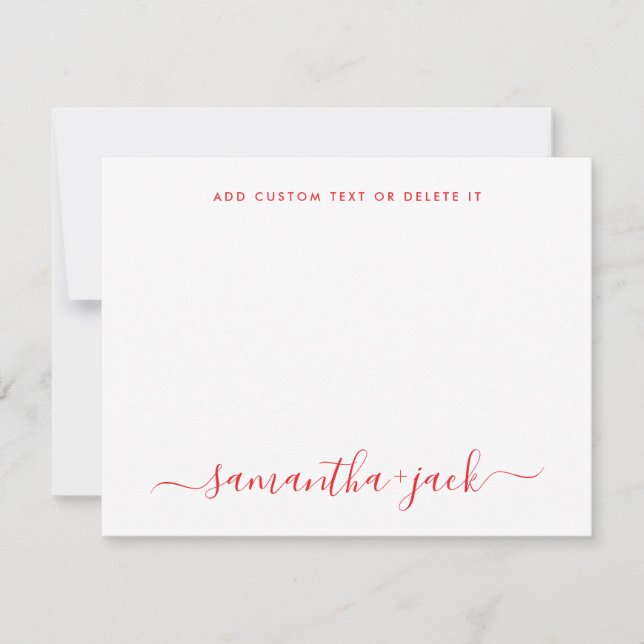 Moderne Hochzeit Stylische Schrift Elegant Minimal Mitteilungskarte (Vorderseite)