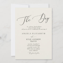 Moderne Hochzeit The Day Beige Elegant & Modern II Einladung