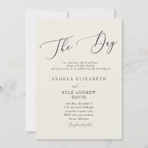 Moderne Hochzeit The Day Beige Elegant & Modern II Einladung