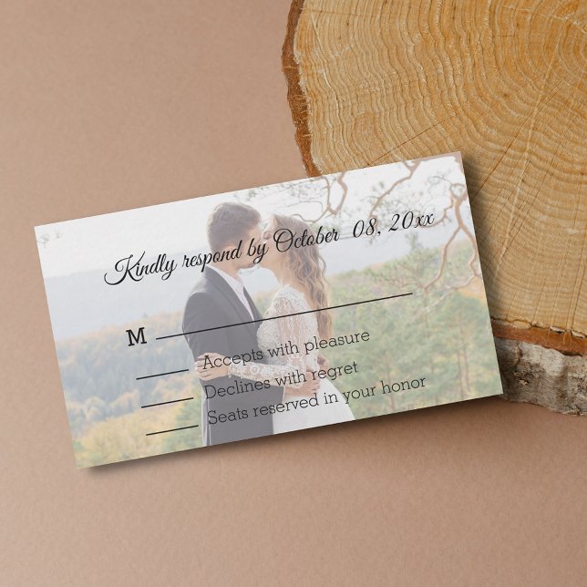 moderne Hochzeit verblasstes Foto uAwg Mitteilungskarte (Von Creator hochgeladen)