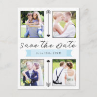 Moderne Hochzeit Verlobung 4 Foto Save the Date