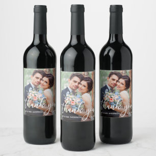 Moderne Hochzeit Vielen Dank, dass Sie Bride Groom Weinetikett