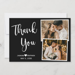 Moderne Hochzeit Vielen Dank, dass Sie Script Foto Dankeskarte
