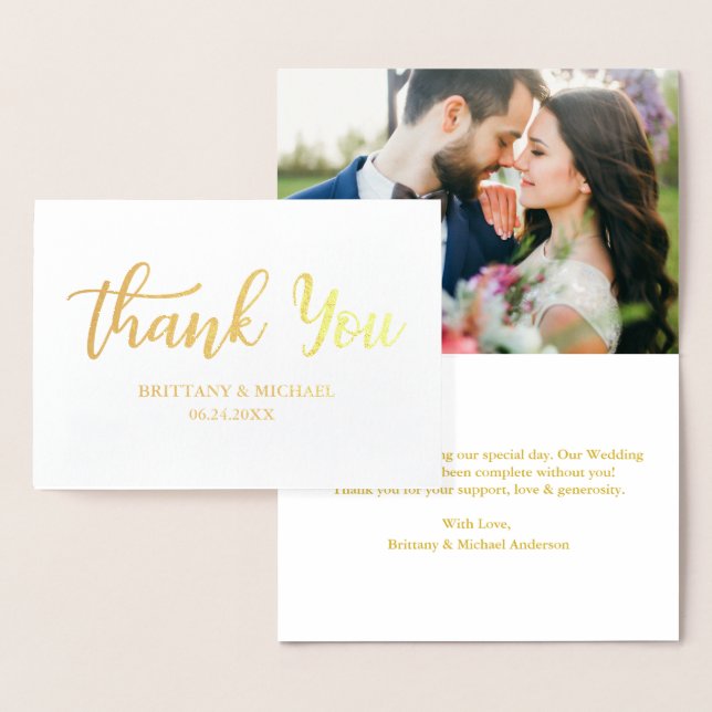 Moderne Hochzeit Vielen Dank, dass Sie Script Foto Folienkarte (Anzeige)