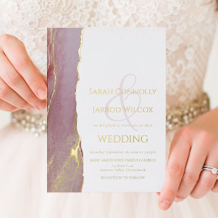 Moderne Hochzeit Viva Magenta Gold Folieneinladung