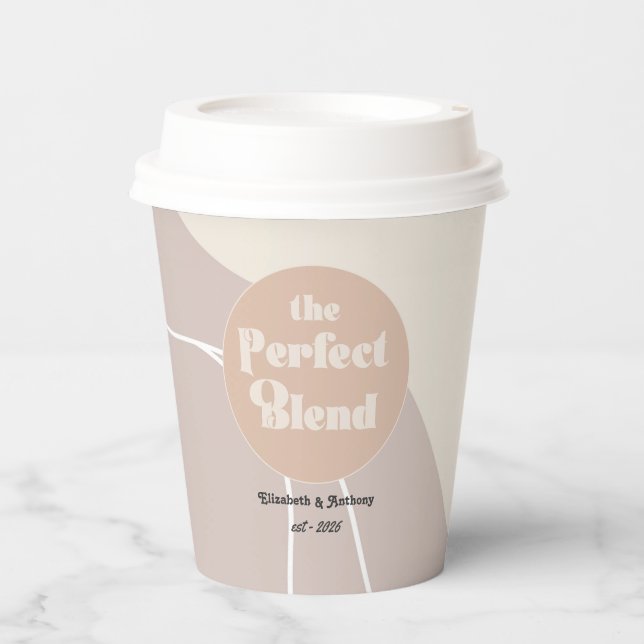 Moderne Hochzeit von Boho "The Perfect Blend" Pappbecher (Vorderseite)