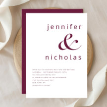 Moderne Hochzeit von Burgundy-Typografie