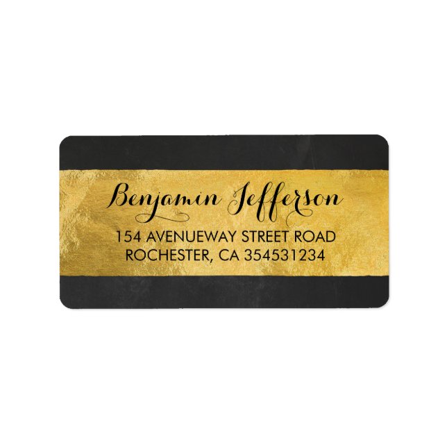 Moderne Hochzeit von Gold Foil Adressaufkleber (Vorne)