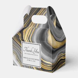 Moderne Hochzeit von Gold & Gray Agate Geode Geschenkschachtel