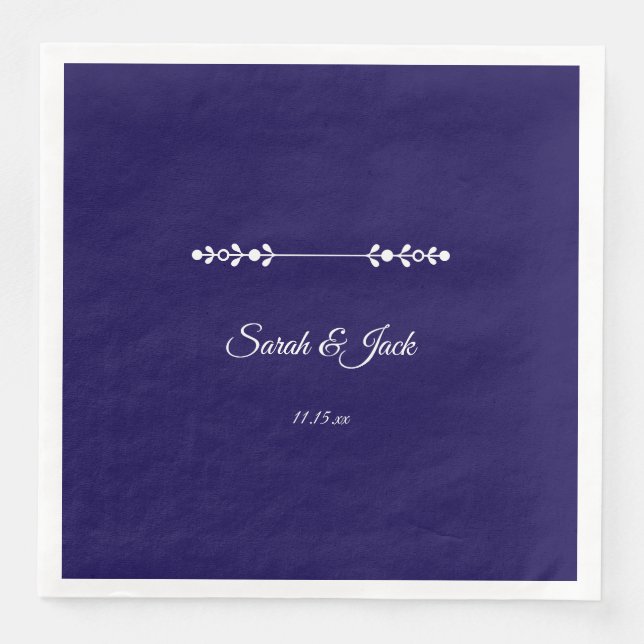 Moderne Hochzeit von Navy und White Serviette (Vorderseite)