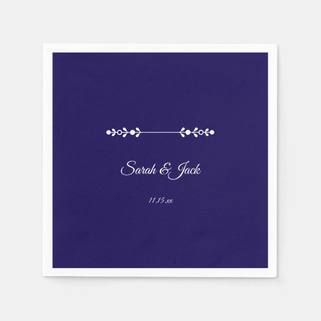 Moderne Hochzeit von Navy und White Serviette (Vorderseite)
