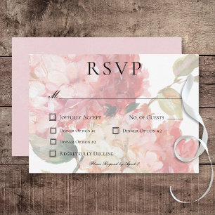 Moderne Hochzeit von Pink Blush Hydrangea RSVP Karte