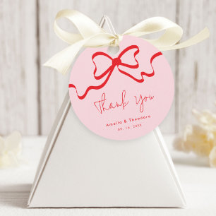 Moderne Hochzeit von Rosa Bow Geschenkanhänger