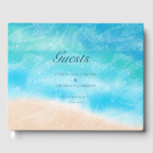 Moderne Hochzeit von Sandy Ocean Beach Gästebuch