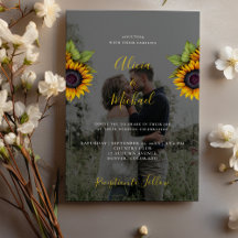 Moderne Hochzeit von Sonnenblumen Foto