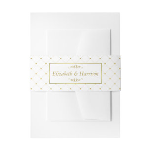 Moderne Hochzeit von White & Gold Foil Einladungsbanderole