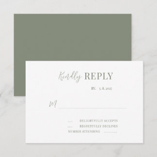 Moderne Hochzeit & Weiße Hochzeit RSVP Karte