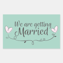 Moderne Hochzeit wir werden heiraten Doodle Rechteckiger Aufkleber