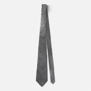 Moderne Hochzeit zum Vatertag Silber Glitter Funke Krawatte
