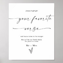 Moderne Hochzeitbibel Lieblingsunterschrift