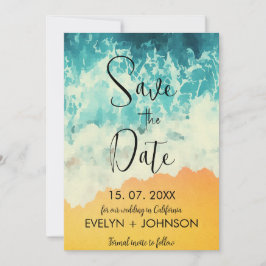 Moderne Hochzeiten am Sommerstrand Save the Date