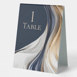 Moderne Hochzeiten - Blau, Weiß und Gold Tischaufsteller