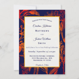 Moderne Hochzeiten der Seestreitkräfte in Orange-B Einladung