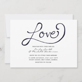 Moderne Hochzeiten - Einfach Schwarz-weiß Einladung