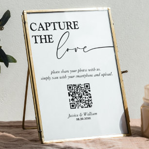 Moderne Hochzeiten erfassen das QR-Zeichen der Lie Poster