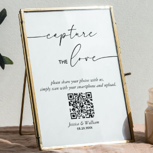 Moderne Hochzeiten erfassen das QR-Zeichen der Lie Poster
