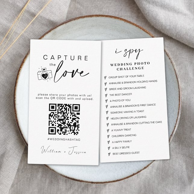 Moderne Hochzeiten erfassen den QR-Code der Liebe Begleitkarte (Von Creator hochgeladen)