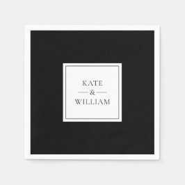 Moderne Hochzeiten in Schwarz und Weiß Serviette