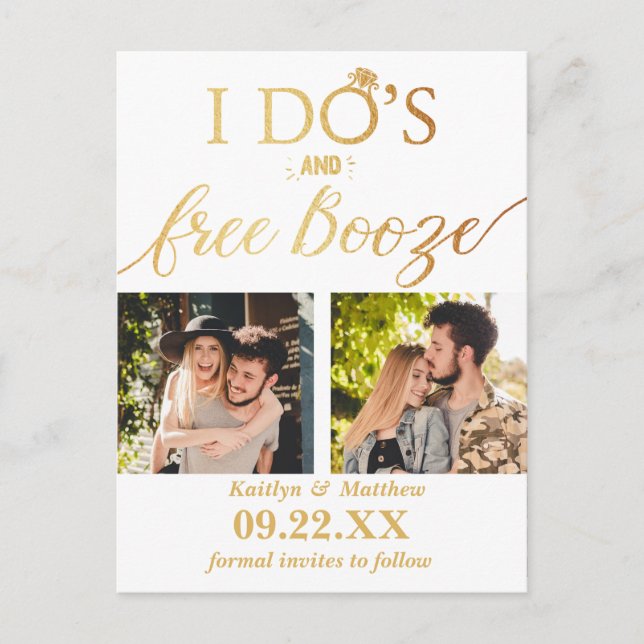 Moderne Hochzeiten kostenlos anschieben - Das Datu Ankündigungspostkarte (Vorderseite)