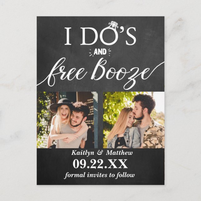 Moderne Hochzeiten kostenlos anschieben - Das Datu Ankündigungspostkarte (Vorderseite)