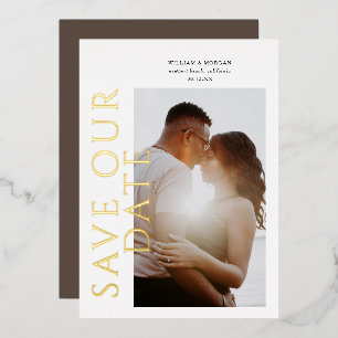 Moderne Hochzeiten mit Gold Foil retten das Datum Folieneinladung