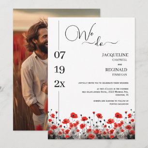 Moderne Hochzeiten mit Minimalistischem Foto Einladung
