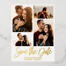 Moderne Hochzeiten sichern Datum 4 FotoCollage
