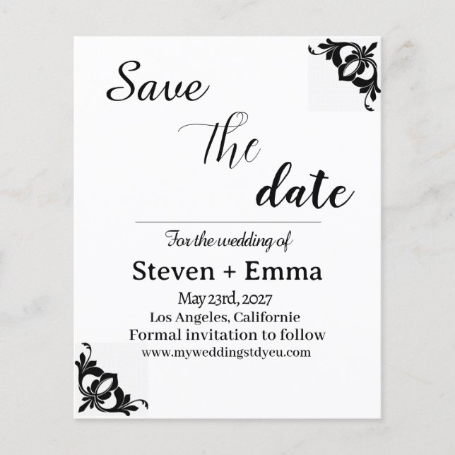 Moderne Hochzeiten sparen Datum Einladungen Flyer (Vorne)