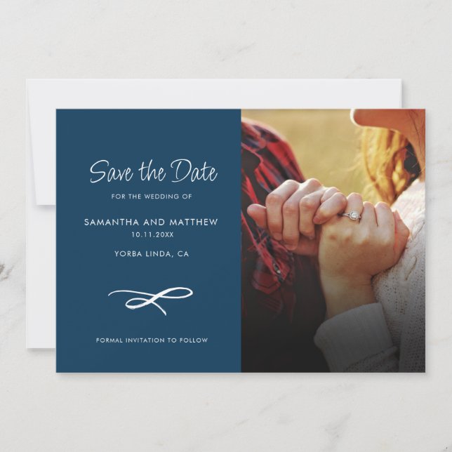 Moderne Hochzeiten speichern das Date Foto Ankündi Save The Date (Vorderseite)
