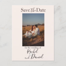 Moderne Hochzeiten speichern das Date-Foto Postkarte