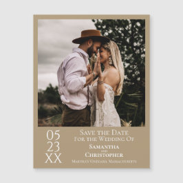 Moderne Hochzeiten speichern das Date Foto Tan Mag Magnetkarte