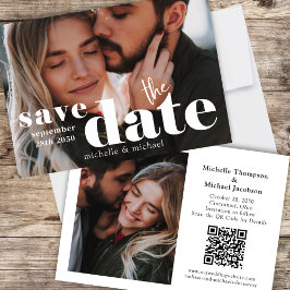 Moderne Hochzeiten speichern den Foto QR-Code des Save The Date