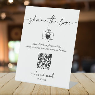 Moderne Hochzeiten Teilen Sie die Liebe Fotos QR-C Sockelschild
