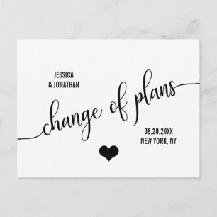 Moderne Hochzeiten verändern das DATUM PLÄNE POSTP Ankündigungspostkarte